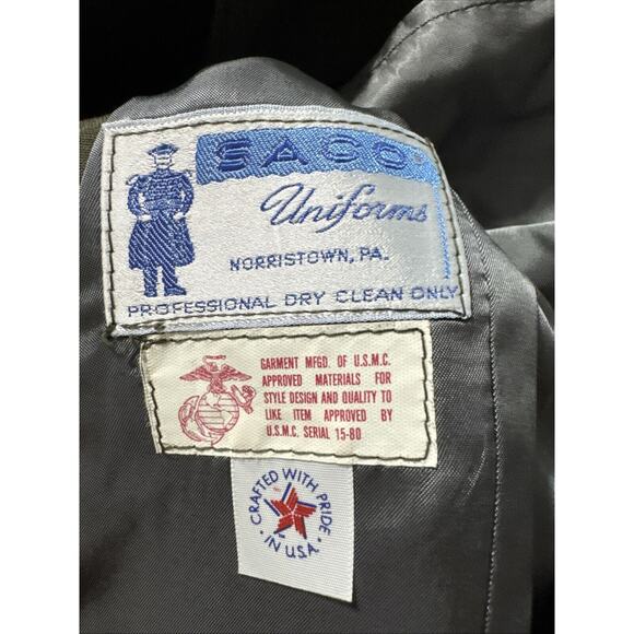 US Marine Core Womans Military Jacket Size Small Wool Blend Olive Green - Picture 4 of 4